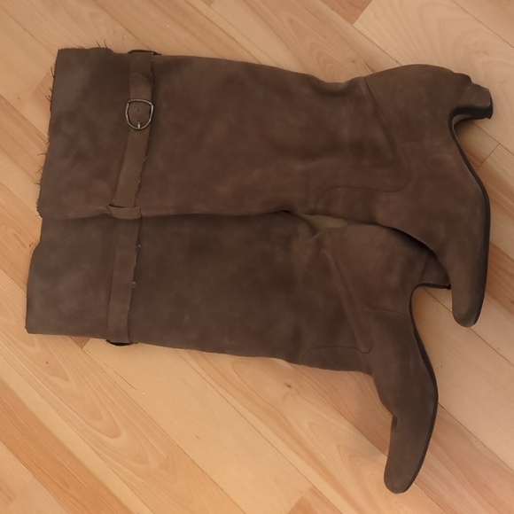 Sam Edelman slouchy dark gray suede knee high boots size 9.5 - Picture 5 of 6